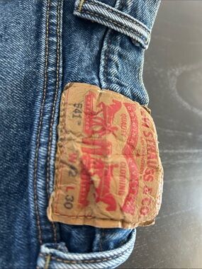 Levi's Slim Straight Indigo Blue Jeans with Red Patch
